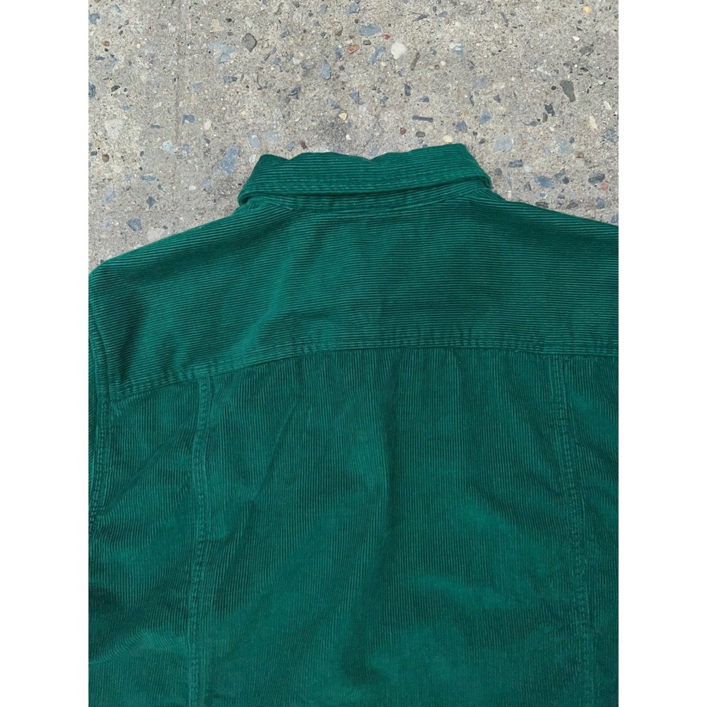 Corridor New York Mens Emerald Green Corduroy Button Down Shirt Size M Pocket - Picture 9 of 11
